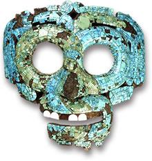Antica replica della maschera a mosaico turchese mesoamericano