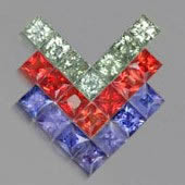 Acquista pietre preziose multicolori da mischia Princess Cut Sapphire Melee Stones