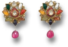 Orecchini Navaratna Nove Gemme Oro