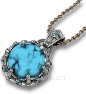 Ciondolo collana turchese