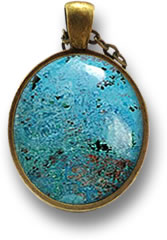 Ciondolo collana cabochon azzurrite