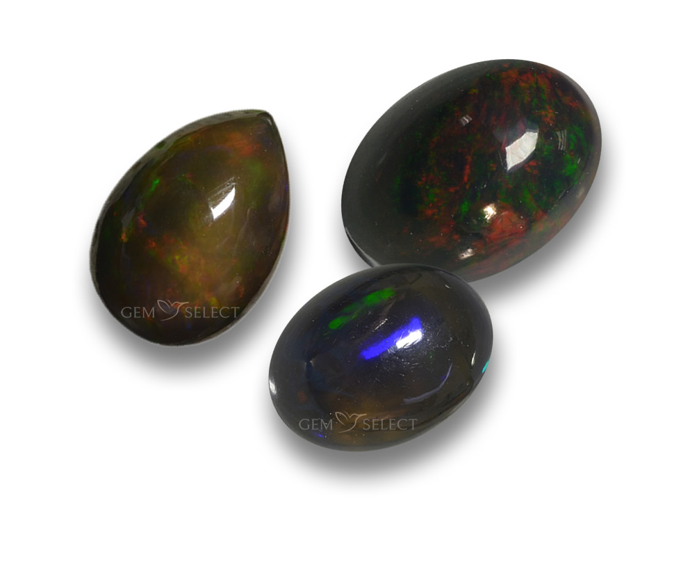 Pietre preziose di opale nero di GemSelect - Immagine grande