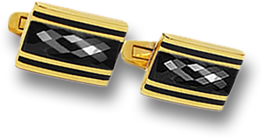 Gemelli in spinello nero e oro