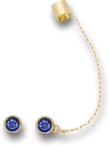 Set di borchie, polsini e catene in oro blu e zaffiro