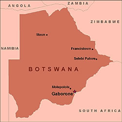 Mappa del Botswana