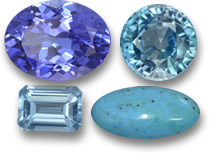 Pietre portafortuna di dicembre: tanzanite, zircone blu, topazio azzurro e turchese