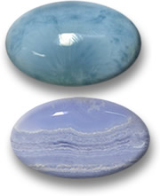 Cabochon in Larimar e Agata Blu