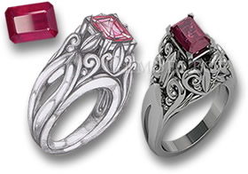 Processo di progettazione dell'anello con rubino GemSelect