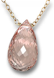 Collana in Oro con Pendente Briolette in Morganite
