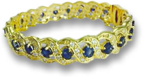 Bracciale in oro, zaffiri e diamanti