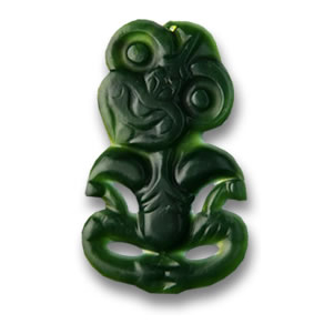 Nephrite Jade Maori Tiki Necklace Pendant