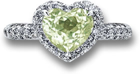 Anello con zaffiro giallo a forma di cuore di Halo Design