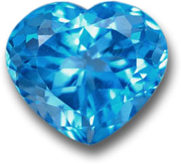 Cuore di topazio blu svizzero naturale Natural Blue Topaz Heart