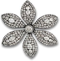 Replica spilla fiore di diamanti