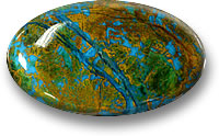 Cabochon di crisocolla multicolore