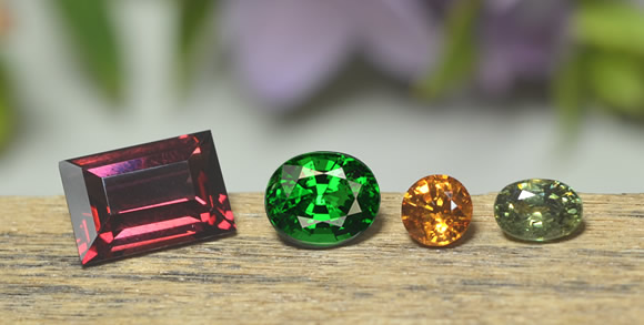 Granato Rodolite, Tsavorite, Spessartite 