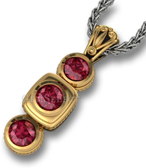 Ciondolo in oro rosso con spinello