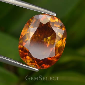 Pietra preziosa di sfalerite rosso-arancione