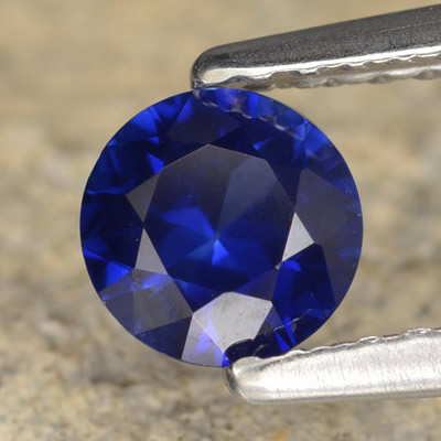 Pietra preziosa rotonda dello zaffiro blu
