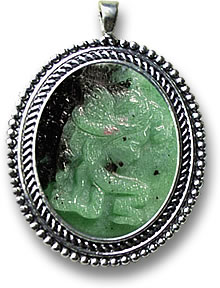 Ciondolo cammeo argento rubino-zoisite
