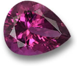 Gemma di tormalina rubellite a forma di pera