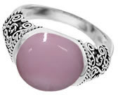 Anello in opale rosa peruviano
