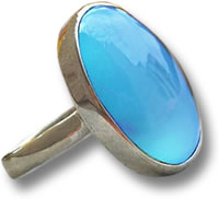 Anello con topazio azzurro svizzero