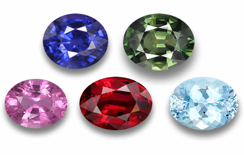 2 Carat Oval Gemstones: Natural Sapphire, Ruby, Emerald, Tourmaline, Topaz, Garnet, Amethyst.