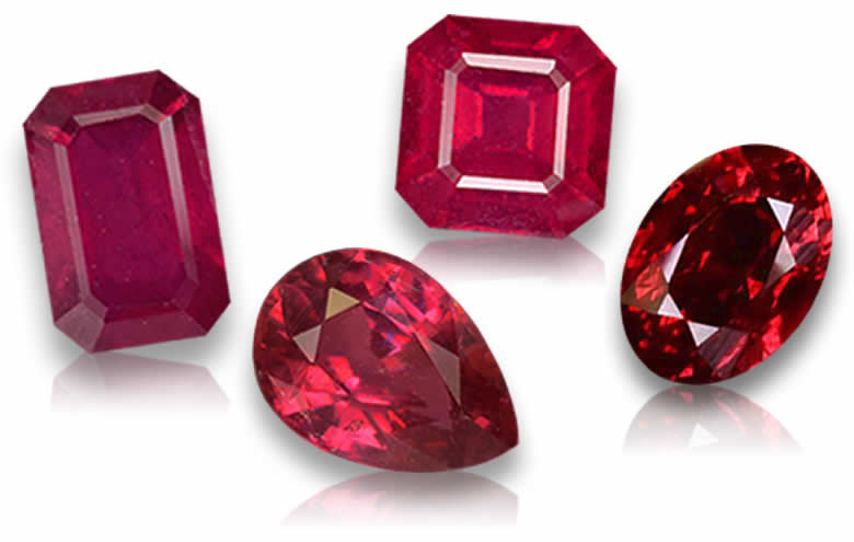 2 Carat Ruby Gemstones: Natural, Faceted and Cabochon, Oval, Round, Pear Gems at Wholesale Price