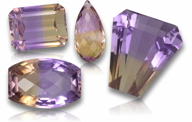 Shop Loose Ametrine - Ametrine Cabochons, Natural Bicolor Quartz, and Ametrine Gemstone Pairs
