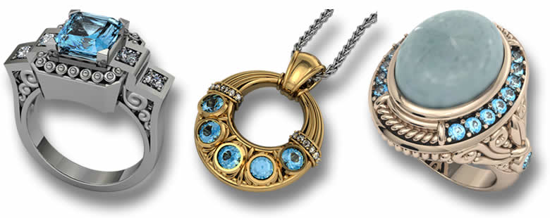 Design di gioielli in acquamarina di GemSelect