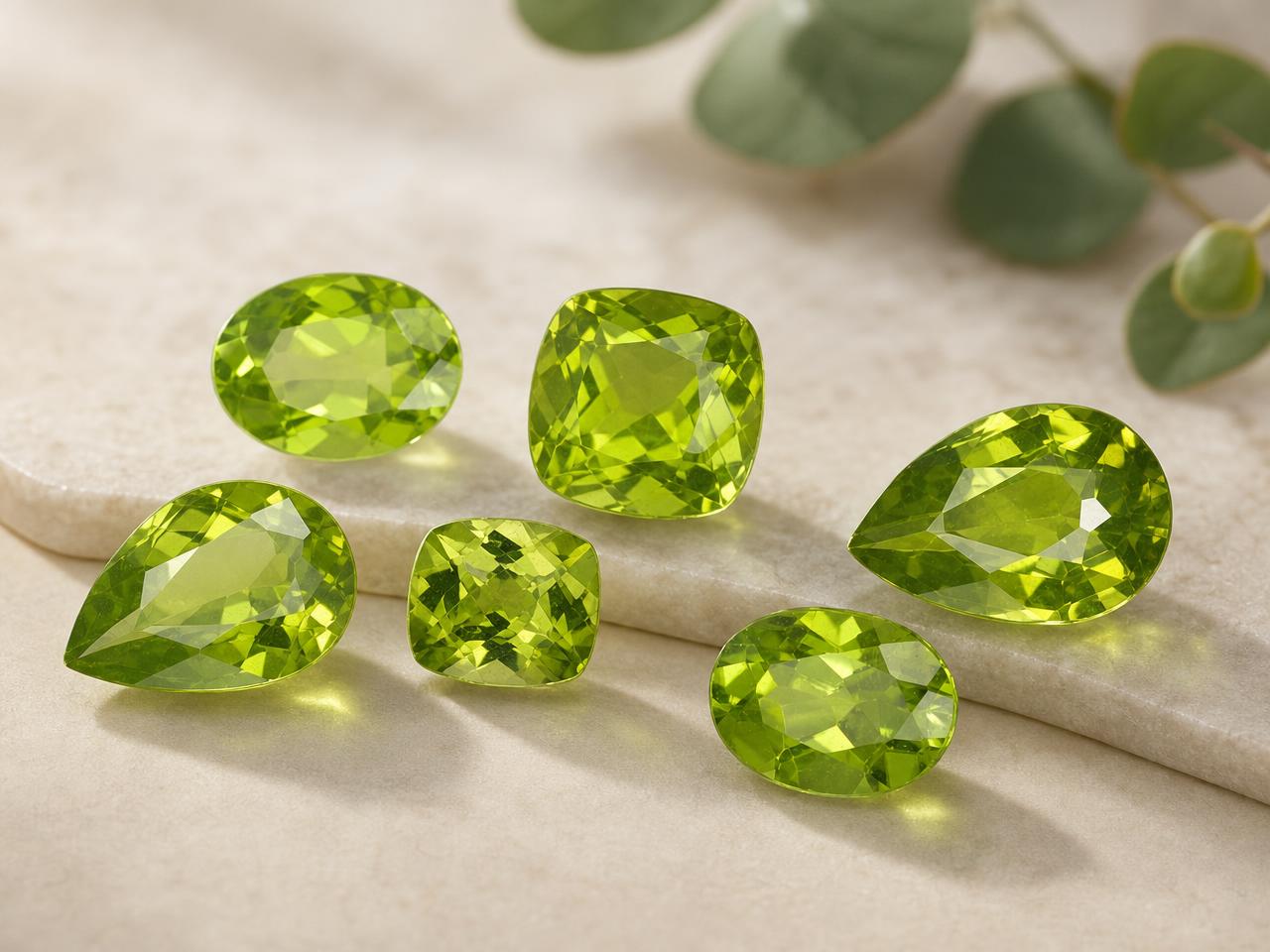 Gemme di peridoto verde sfuse per gioielli con pietra portafortuna di agosto