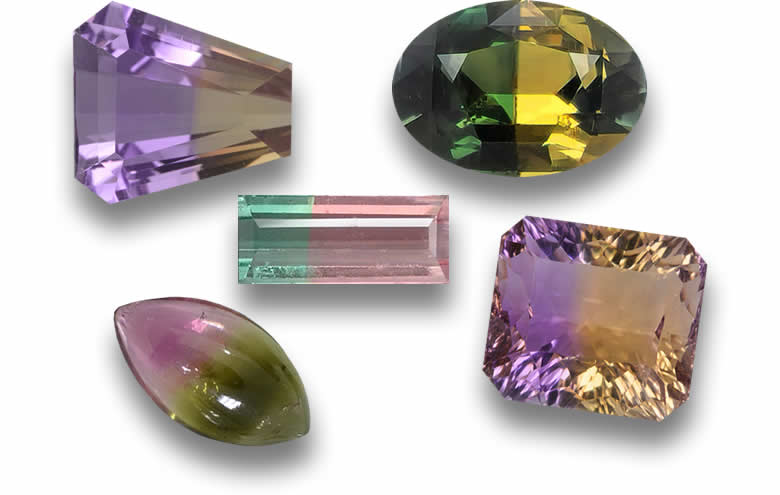 Bi-Color Gemstones | Natural Tourmaline, Ametrine & More