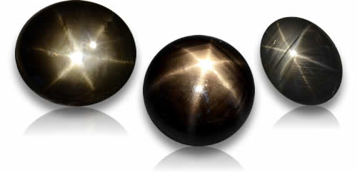 Pietre preziose naturali di zaffiro stellato nero