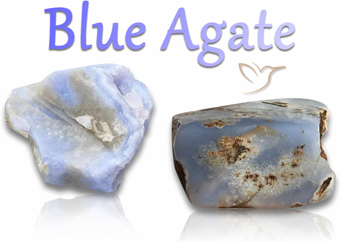 Pietre grezze di agata blu