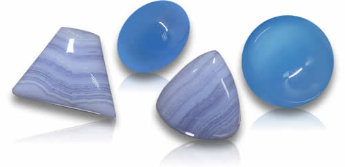 Pietre preziose naturali di agata blu