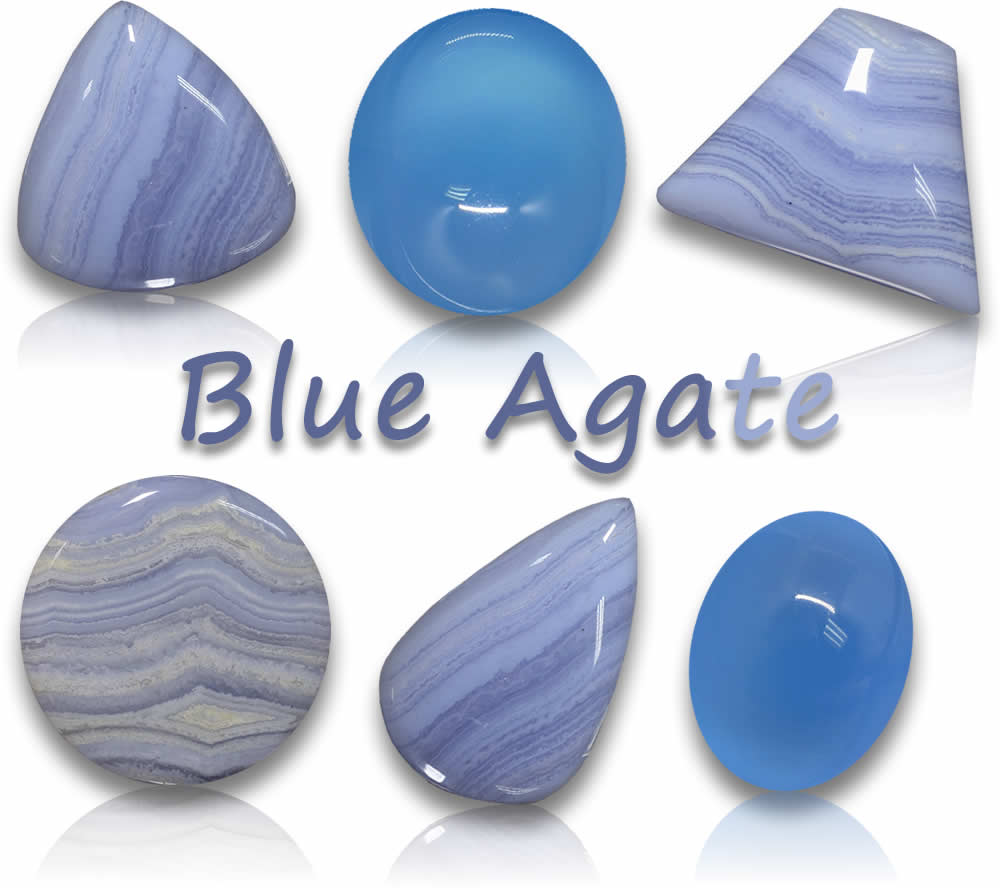 Pietre preziose naturali di agata blu