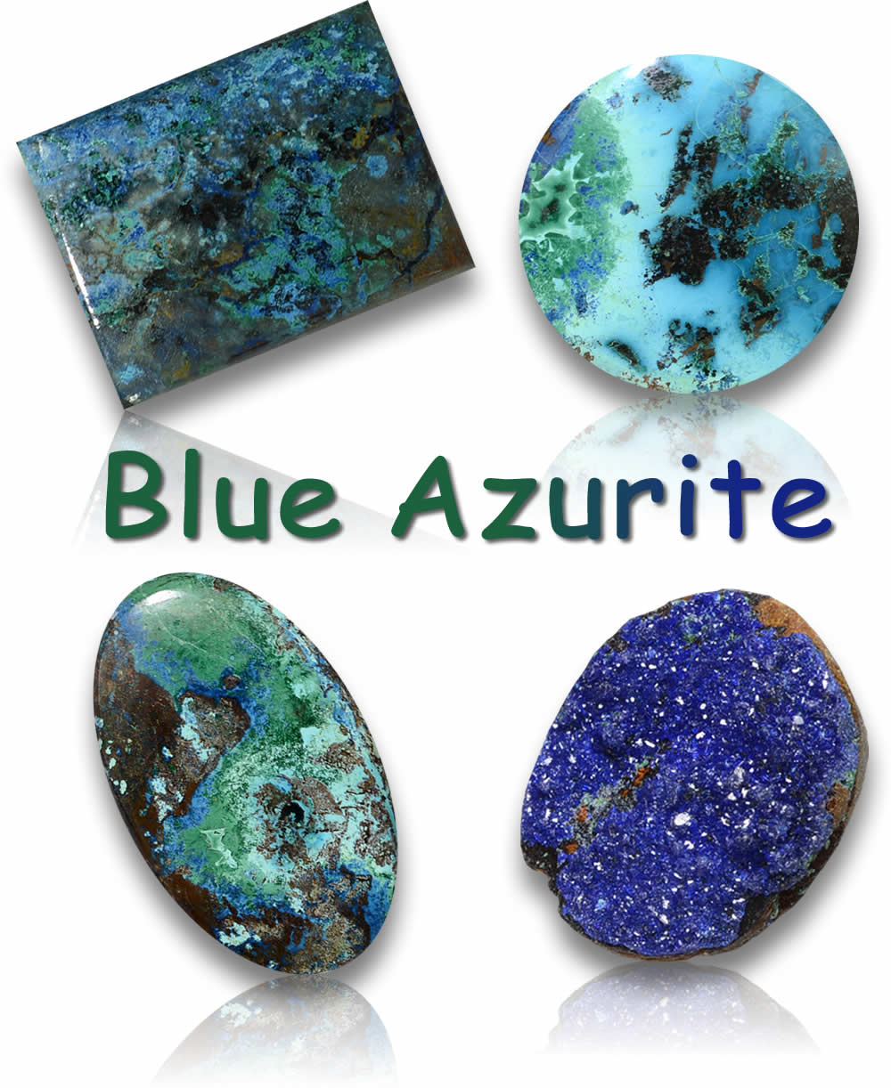 Pietre preziose naturali di azzurrite blu