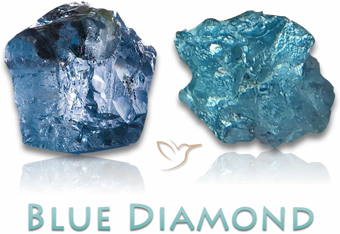 Pietre grezze del diamante blu