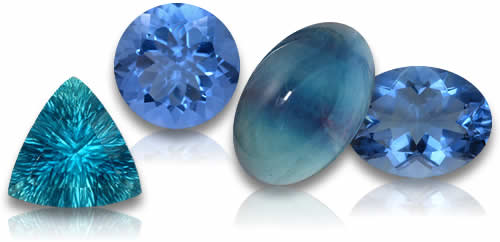 Pietre preziose naturali di fluorite blu