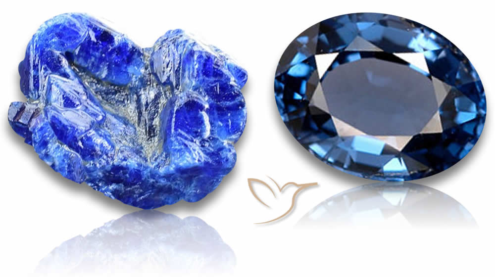 Pietre preziose di spinello blu naturale