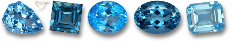 Pietre preziose di topazio blu