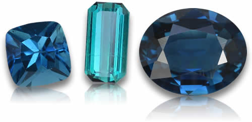Pietre preziose di tormalina blu naturale