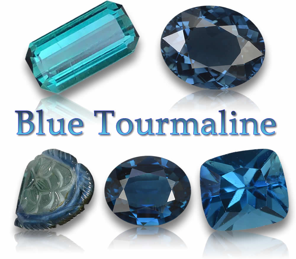 Pietre preziose di tormalina blu naturale in vendita