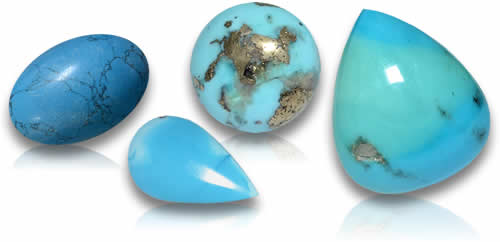 Pietre preziose naturali di turchese blu