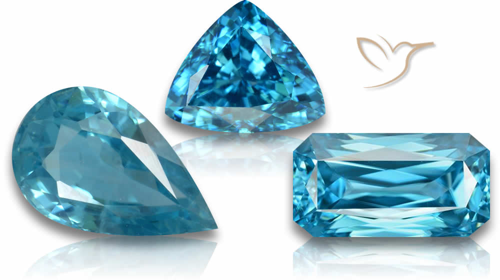 Pietre preziose di zircone blu