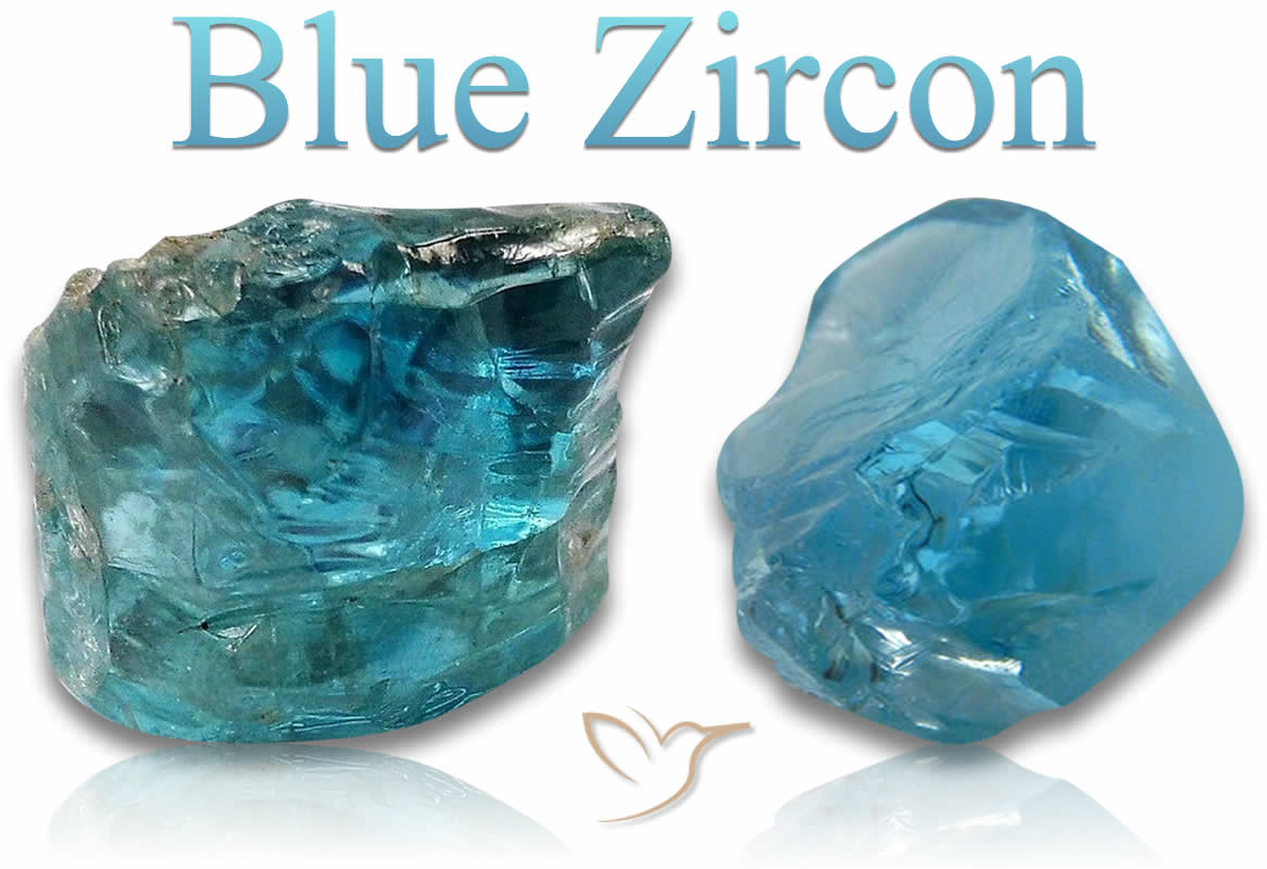 Pietre grezze di zirconi blu
