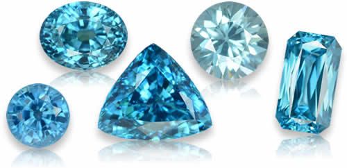 Pietre preziose naturali di zirconi blu