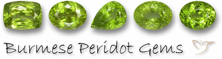 Gemme di peridoto birmano