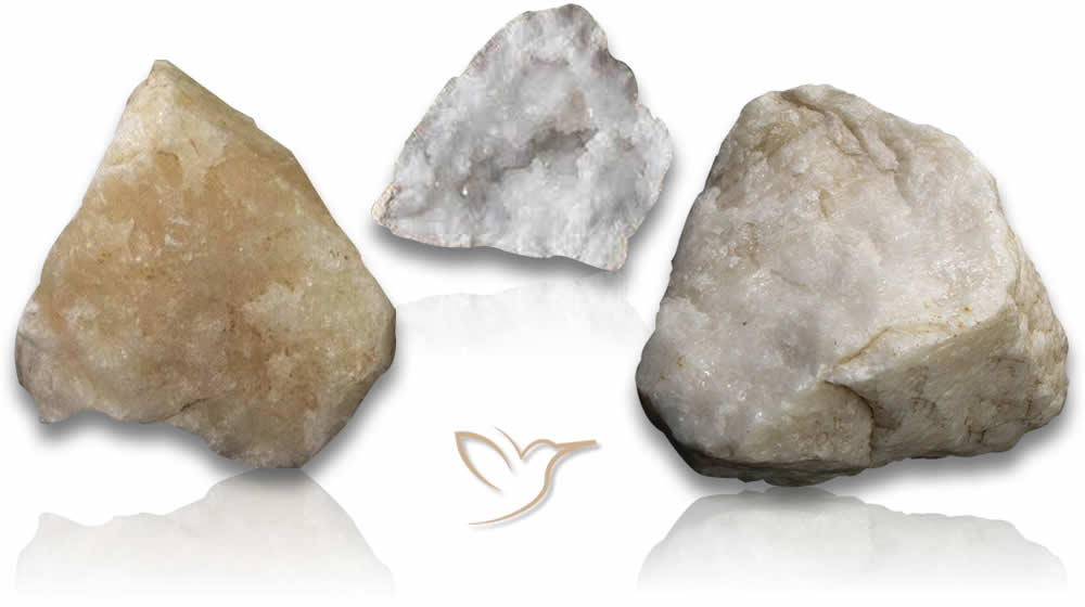 Pietre grezze di calcite bianca